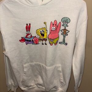 Nickelodeon Off-White Hoodie with SpongeBob Characters
